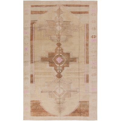 Boheme Printed Parian Tan/Pink Cotton Area Rug