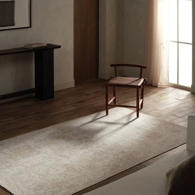 Boheme Printed Dalila White Cotton Area Rug