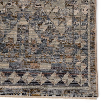 Valentia Cashel Grey/Dark Blue Area Rug