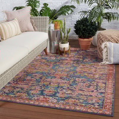 Swoon Maven Pink/Blue Outdoor Area Rug