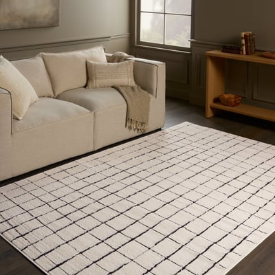 Jaida Align Ivory/Black Area Rug