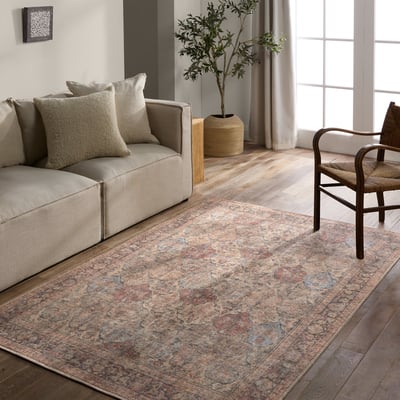 Garcia Washables Toreth Tan Printed Area Rug