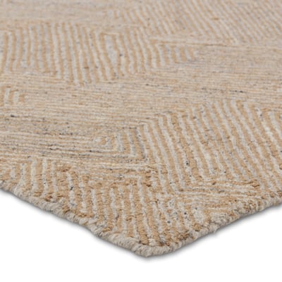 Mercia Friesian Tan/Grey Wool/Jute Hand-Tufted Area Rug