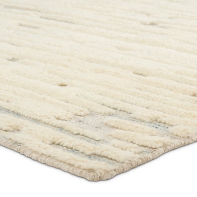 Akash Sayell Cream/Grey Wool Hand-Knotted Area Rug