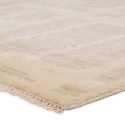 Ashend Airme Cream/Taupe Wool Hand-Knotted Area Rug