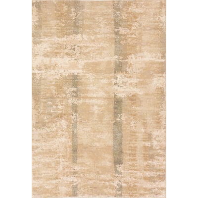 Edage Daere Tan/Green Jute Printed Area Rug