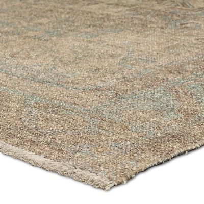 Todori Nithas Tan/Blue Machine-Washable Printed Area Rug