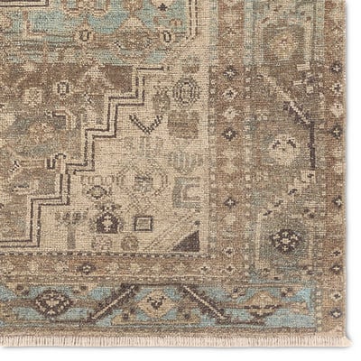 Todori Nithas Tan/Blue Machine-Washable Printed Area Rug