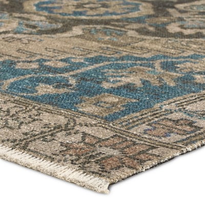 Todori Adamen Brown/Blue Machine-Washable Printed Area Rug