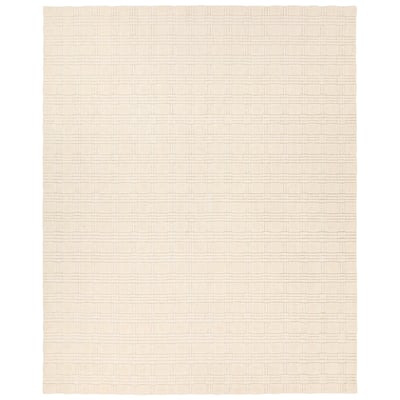 Tokaree Rowena White Wool Handwoven Area Rug