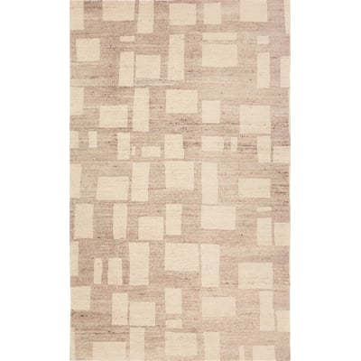 Theo Armes Tan/Brown Handmade Printed Area Rug