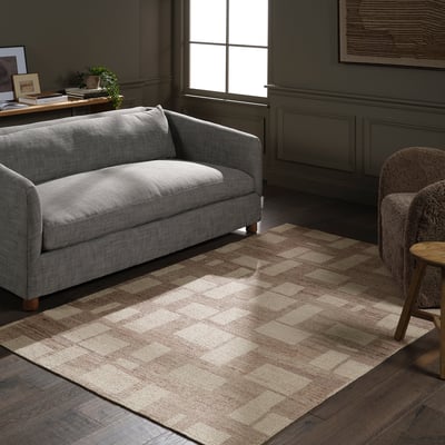 Theo Armes Tan/Brown Handmade Printed Area Rug