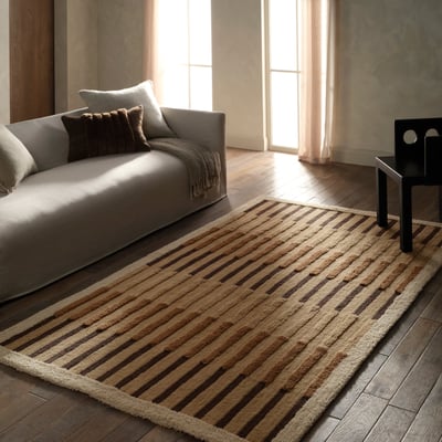 Aibel Jivika Brown Wool/Cotton Hand-Tufted Machine-Washable Area Rug