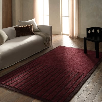 Aibel Noya Purple/Red Wool/Cotton Hand-Tufted Machine-Washable Area Rug