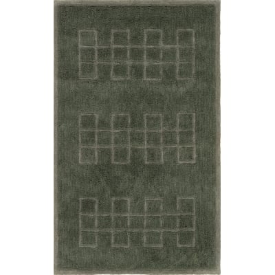 Aibel Tulay Green Wool/Cotton Hand-Tufted Machine-Washable Area Rug
