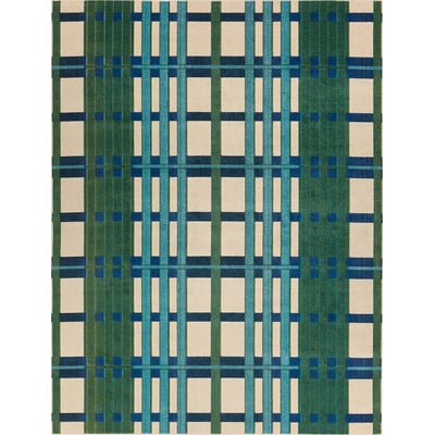 Alina Mohair Blue/White Outdoor Area Rug