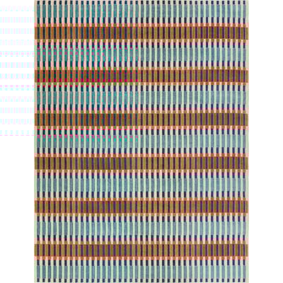 Alina Notch Blue/Orange Outdoor Area Rug