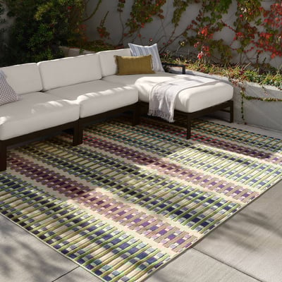 Alina Peregrine Pink/Blue/Green Outdoor Area Rug