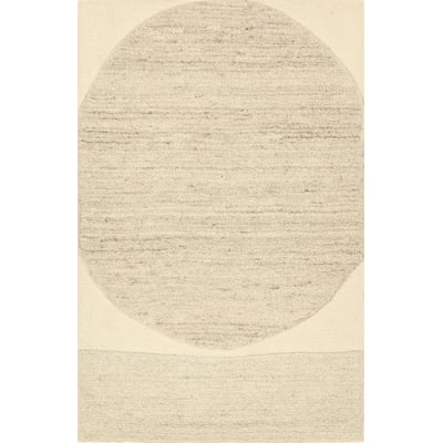 Reyner Haryana Tan/White Wool Hand-Tufted Area Rug
