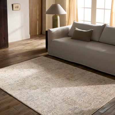 Vekhea Upal Tan/White Area Rug