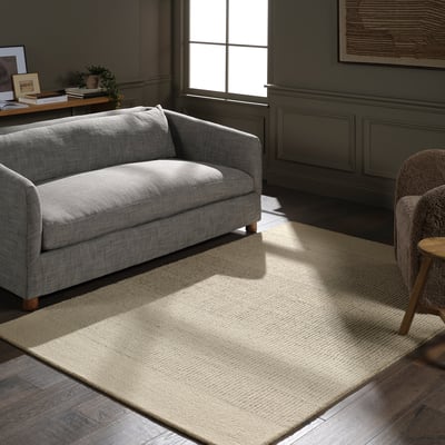 Bradley River White Wool Hand-Tufted Area Rug