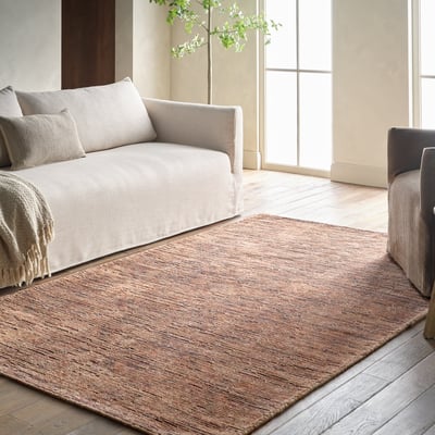 Elaine Kami Orange/Red Jute/Cotton Handwoven Area Rug