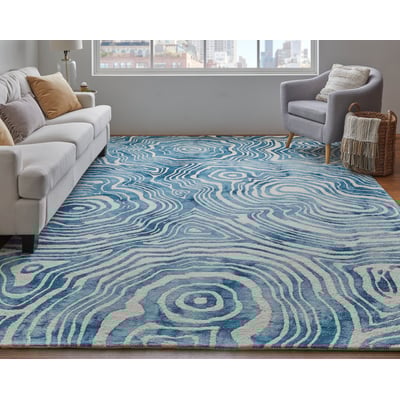 Lorrain 6108920F Blue/Ivory Wool Hand-Tufted Area Rug