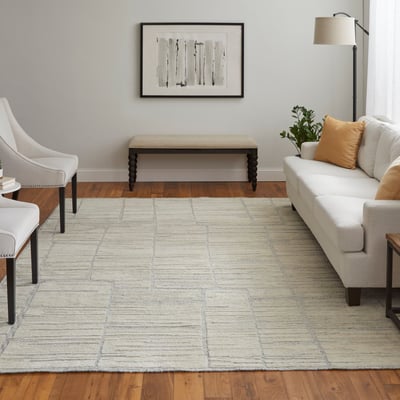 Bluff T22T6041 Grey/Natural Wool Hand-Knotted Area Rug