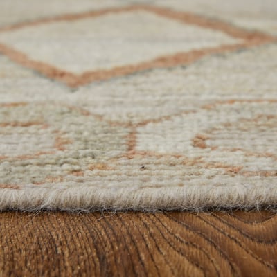 Kasbah KAS69G1F Beige Wool Hand-Knotted Area Rug