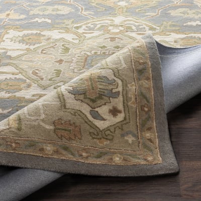 Caesar CAE-1144 Khaki/Medium Gray/Dark Brown/Camel Wool Hand-Tufted Area Rug