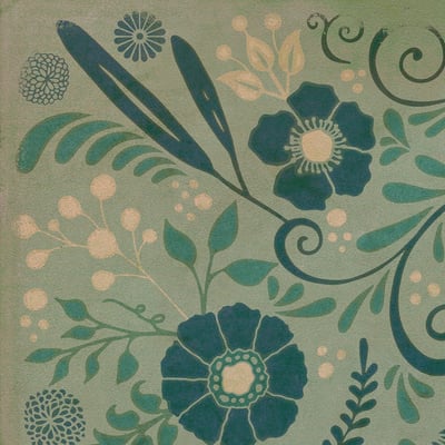 Classic Vintage Vinyl Pattern 36 Non-Slip Backing Area Rug