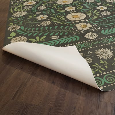 Classic Vintage Vinyl Pattern 36 Non-Slip Backing Area Rug