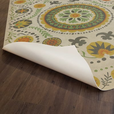 Classic Vintage Vinyl Pattern 38 Non-Slip Backing Area Rug
