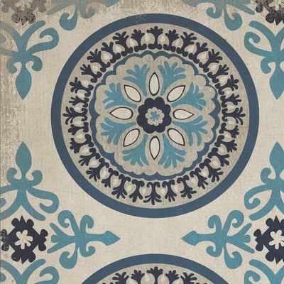 Classic Vintage Vinyl Pattern 43 Non-Slip Backing Area Rug