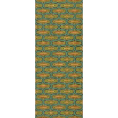 Williamsburg Vintage Vinyl Wavy Lines Non-Slip Backing Area Rug
