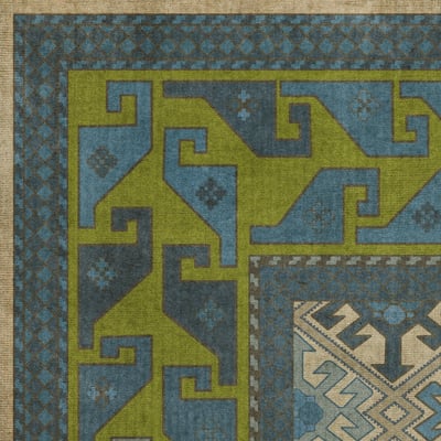 Persian Bazaar Vintage Vinyl Daghestan Non-Slip Backing Area Rug