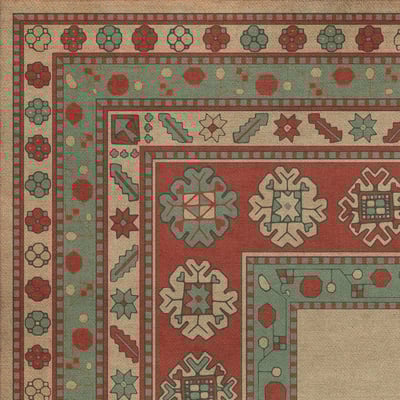 Persian Bazaar Vintage Vinyl Lombalo Non-Slip Backing Area Rug