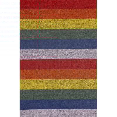 Shag Pride Stripe Rainbow Non-Slip Backing Outdoor Area Rug