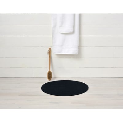 Shag Solid Dot Black Non-Slip Backing Outdoor Area Rug