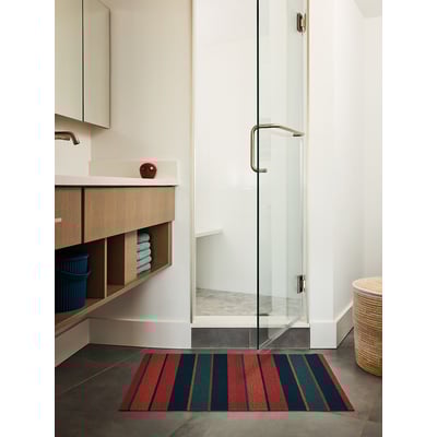 Shag Bolt Stripe Non-Slip Backing Outdoor Area Rug