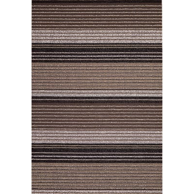 Shag Pleat Stripe Non-Slip Backing Outdoor Area Rug