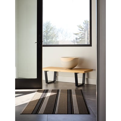 Shag Pleat Stripe Non-Slip Backing Outdoor Area Rug