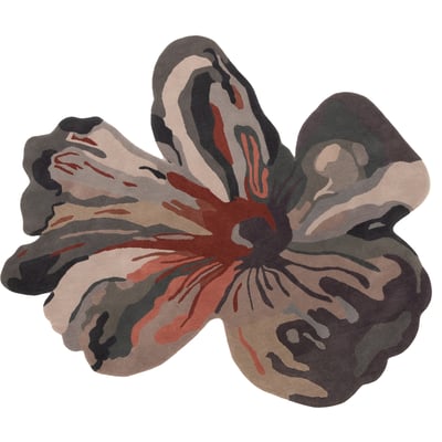 Flora Bloom 4 Grey Wool Hand-Tufted Area Rug