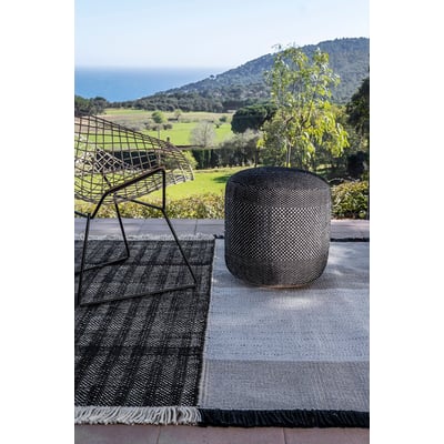Tres Outdoor Pouf Black