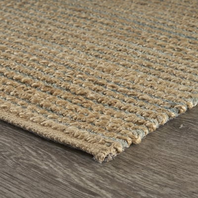 Nathalia Jaqcui Spa Blue/Beige Jute Handwoven Area Rug