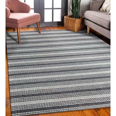 Maywood James Dark Grey/Ivory Wool Handwoven Area Rug