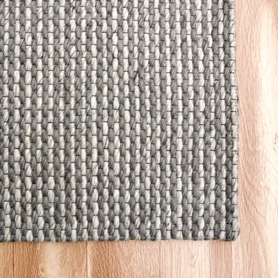 Maywood Liam Grey/Silver Wool Handwoven Area Rug