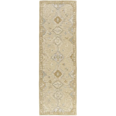 Cora Everly Beige/Seafoam Wool Hand-Tufted Area Rug