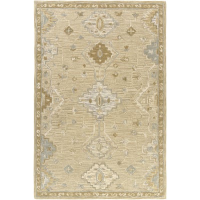 Cora Everly Beige/Seafoam Wool Hand-Tufted Area Rug