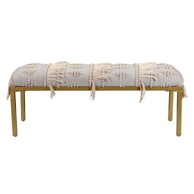 Alison Roy Bench Grey/Ivory Cotton Handmade